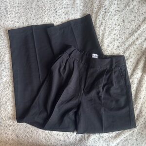 Steve Madden | Black Pleated Wide-Leg Trousers | Size XS